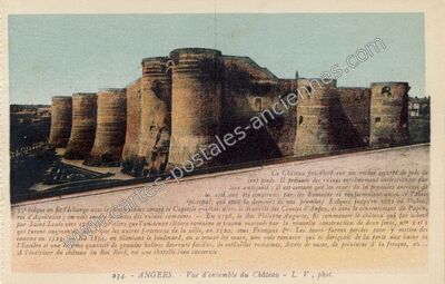 Carte postale ancienne Vue d'ensemble du Château — Angers (Maine-et-Loire)