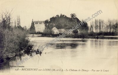 Carte postale ancienne Le Château de Dieuzy - Vue sur le Louet — Rochefort-sur-Loire (Maine-et-Loire)