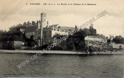 Carte postale ancienne Le Roché et le Château de la Baumette — Angers (Maine-et-Loire)