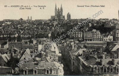 Carte postale ancienne Vue Générale (Côté Nord) — Angers (Maine-et-Loire)