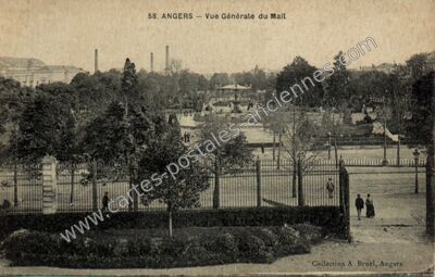 Carte postale ancienne Vue Générale du Mail — Angers (Maine-et-Loire)