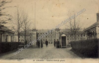 Carte postale ancienne Caserne Eblé (6e génie) — Angers (Maine-et-Loire)