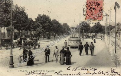 Carte postale ancienne Boulevard de la Mairie — Angers (Maine-et-Loire)