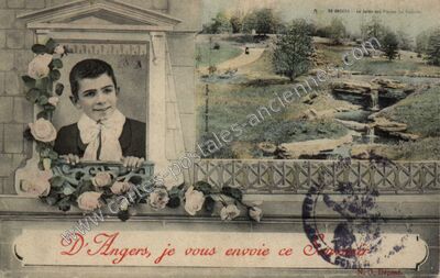 Carte postale ancienne Le Jardin des Plantes La Cascade — Angers (Maine-et-Loire)