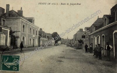 Carte postale ancienne Route de Juigné-Béné — Feneu (Maine-et-Loire)
