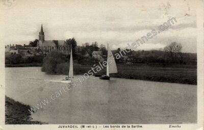 Carte postale ancienne Les bords de la Sarthe — Juvardeil (Maine-et-Loire)