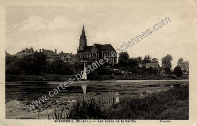 Carte postale ancienne Les bords de la Sarthe — Juvardeil (Maine-et-Loire)