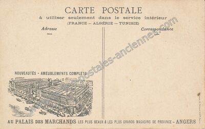 Carte postale ancienne Au Palais des Marchands les plus beaux & les plus grands magasins de province — Angers (Maine-et-Loire)
