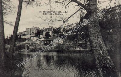 Carte postale ancienne L'Évre et le Château — Montrevault (Maine-et-Loire)
