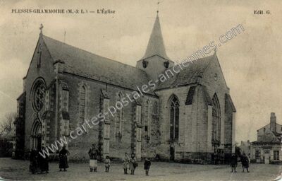 Carte postale ancienne L'Église — Le Plessis-Grammoire (Maine-et-Loire)
