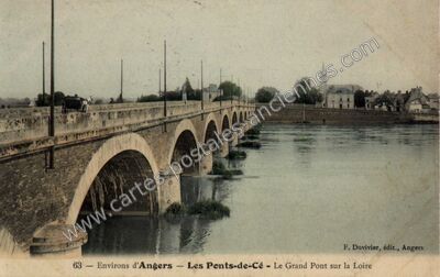 Carte postale ancienne Le Grand Pont sur la Loire — Les Ponts-de-Cé (Maine-et-Loire)