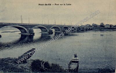 Carte postale ancienne Pont sur la Loire — Les Ponts-de-Cé (Maine-et-Loire)