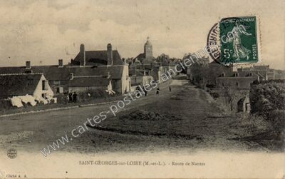 Carte postale ancienne Route de Nantes — Saint-Georges-sur-Loire (Maine-et-Loire)