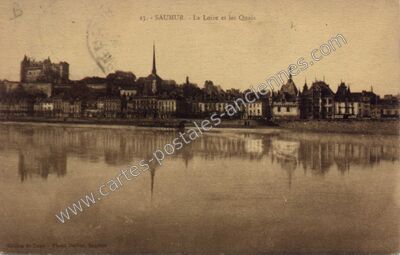 Carte postale ancienne La Loire et les Quais — Saumur (Maine-et-Loire)