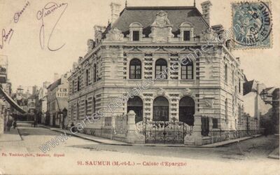 Carte postale ancienne Caisse d'Epargne — Saumur (Maine-et-Loire)