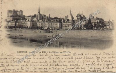 Carte postale ancienne L'Hôtel de Ville & le Château — Saumur (Maine-et-Loire)