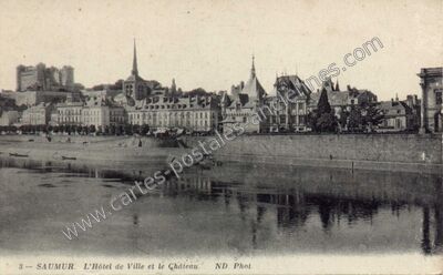 Carte postale ancienne L'Hôtel de Ville et le Château — Saumur (Maine-et-Loire)