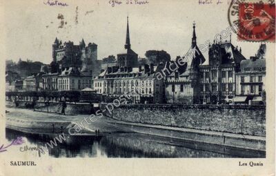 Carte postale ancienne Les Quais — Saumur (Maine-et-Loire)