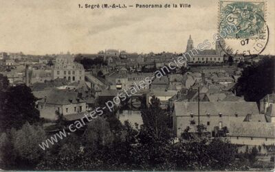 Carte postale ancienne Panorama de la Ville — Segré (Maine-et-Loire)