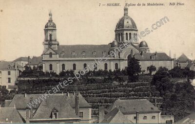 Carte postale ancienne Eglise de la Madeleine — Segré (Maine-et-Loire)