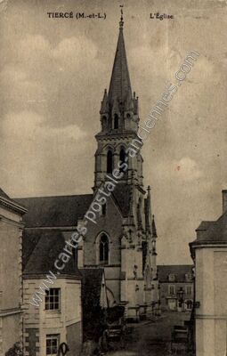 Carte postale ancienne L'Église — Tiercé (Maine-et-Loire)