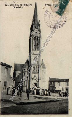 Carte postale ancienne Villedieu la Blouere — Villedieu-la-Blouère (Maine-et-Loire)
