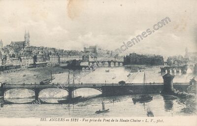 Carte postale ancienne Vue prise du Pont de la Haute-Chaine — Angers (Maine-et-Loire)