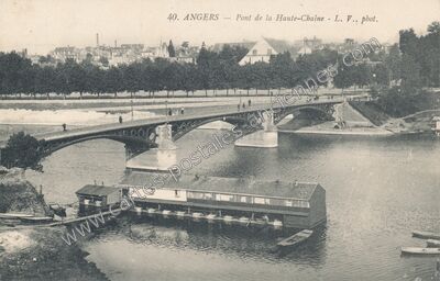 Carte postale ancienne Pont de la Haute-Chaîne — Angers (Maine-et-Loire)