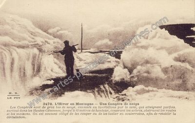 Carte postale ancienne Hiver en Montagne — Non Localisée (Lozère)