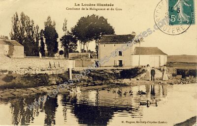Carte postale ancienne Malagazane et Cros — Albaret-le-Comtal (Lozère)