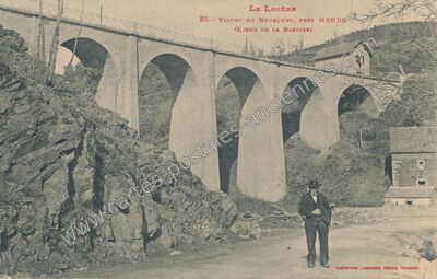 Carte postale ancienne Viaduc du Bousquet — Allenc (Lozère)