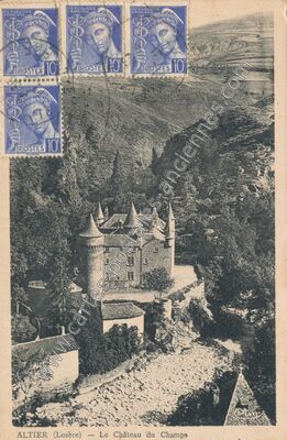 Carte postale ancienne Le Château du Champs — Altier (Lozère)