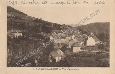 Carte postale ancienne Vue d'ensemble — Bagnols-les-Bains (Lozère)