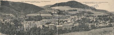 Carte postale ancienne Vue Panoramique Quartier des Bains — Bagnols-les-Bains (Lozère)