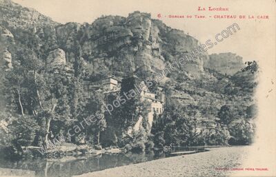 Carte postale ancienne Chateau de la Caze — Laval-du-Tarn (Lozère)