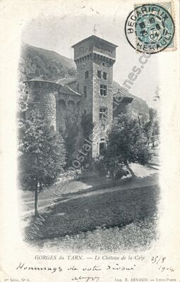 Carte postale ancienne Chateau de la Caze — Laval-du-Tarn (Lozère)
