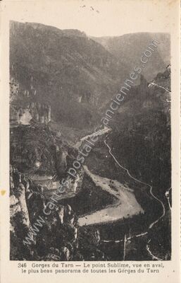 Carte postale ancienne Gorges du Tarn — La Malène (Lozère)
