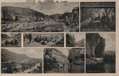 Carte postale ancienne Gorges du Tarn — La Malène (Lozère)