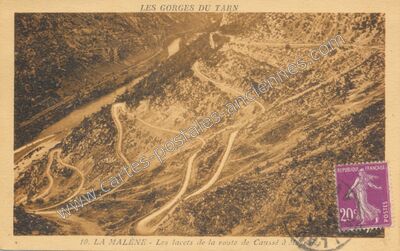 Carte postale ancienne Les gorges du Tarn — La Malène (Lozère)