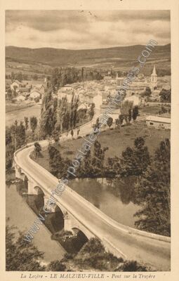 Carte postale ancienne Pont sur la Truyère — Le Malzieu-Ville (Lozère)
