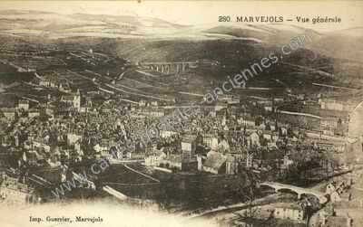 Carte postale ancienne Vue générale — Marvejols (Lozère)