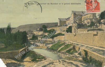 Carte postale ancienne Quartier de Montbel et le grand Séminaire — Mende (Lozère)