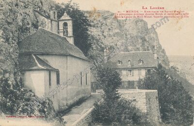 Carte postale ancienne Ermitage de Saint-Privat — Mende (Lozère)