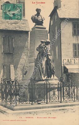 Carte postale ancienne Monument Roussel — Mende (Lozère)