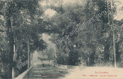 Carte postale ancienne Allée Piencourt — Mende (Lozère)