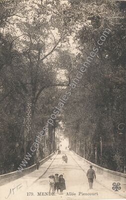 Carte postale ancienne Allée Piencourt — Mende (Lozère)