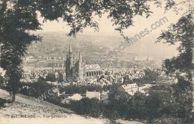 Carte postale ancienne Vue générale — Mende (Lozère)