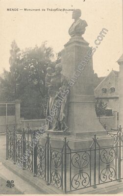 Carte postale ancienne Monument de Théophile Roussel — Mende (Lozère)