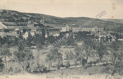 Carte postale ancienne Vue sur le Collège — Mende (Lozère)