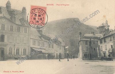 Carte postale ancienne Place d'Angiran — Mende (Lozère)